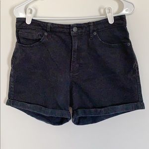 Black High Waisted Jean Shorts, Size 10
